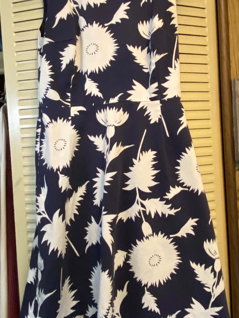 Isaac Mizrahi Navy and White Floral Dress